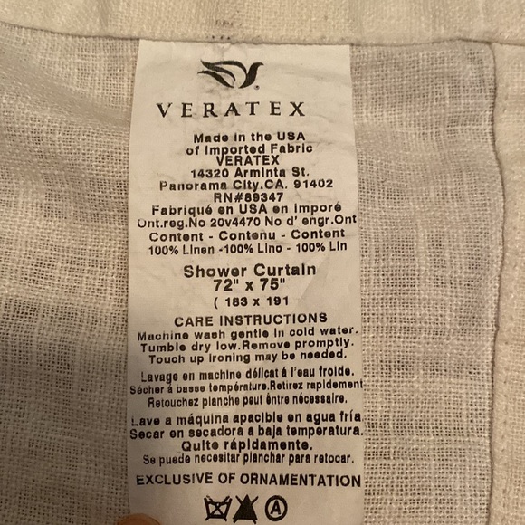 Veratax cream brown coffee tan neutral beige shower curtain cloth soho linen - Picture 5 of 5